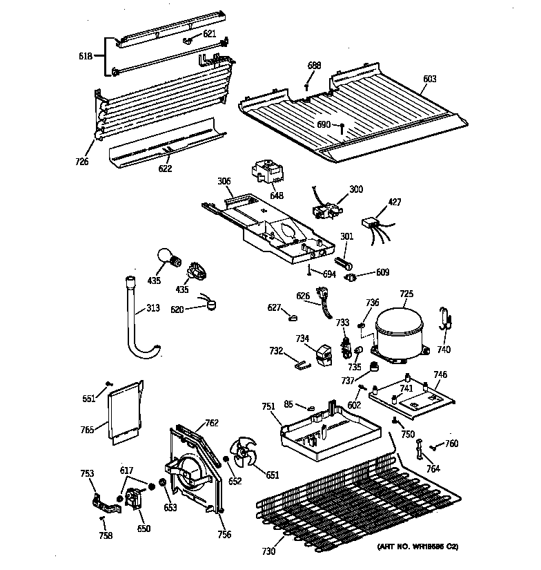 GE TBT18TABNRAA unit parts diagram
