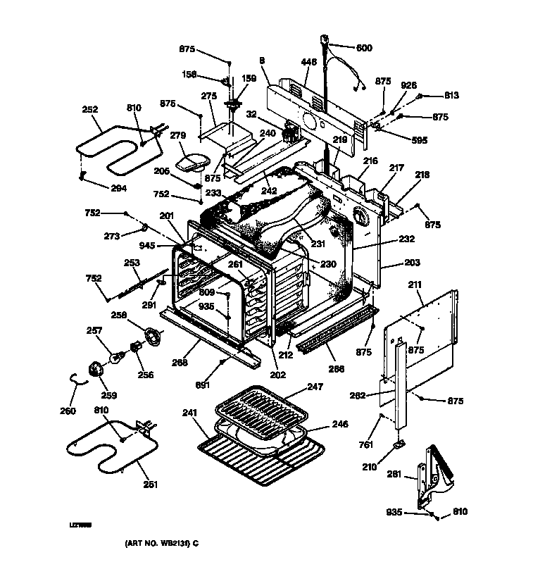 GE JMP28BA2WH body parts diagram