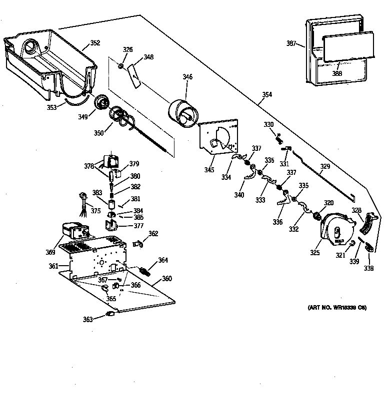 GE TFX20JRBEWH ice bucket diagram