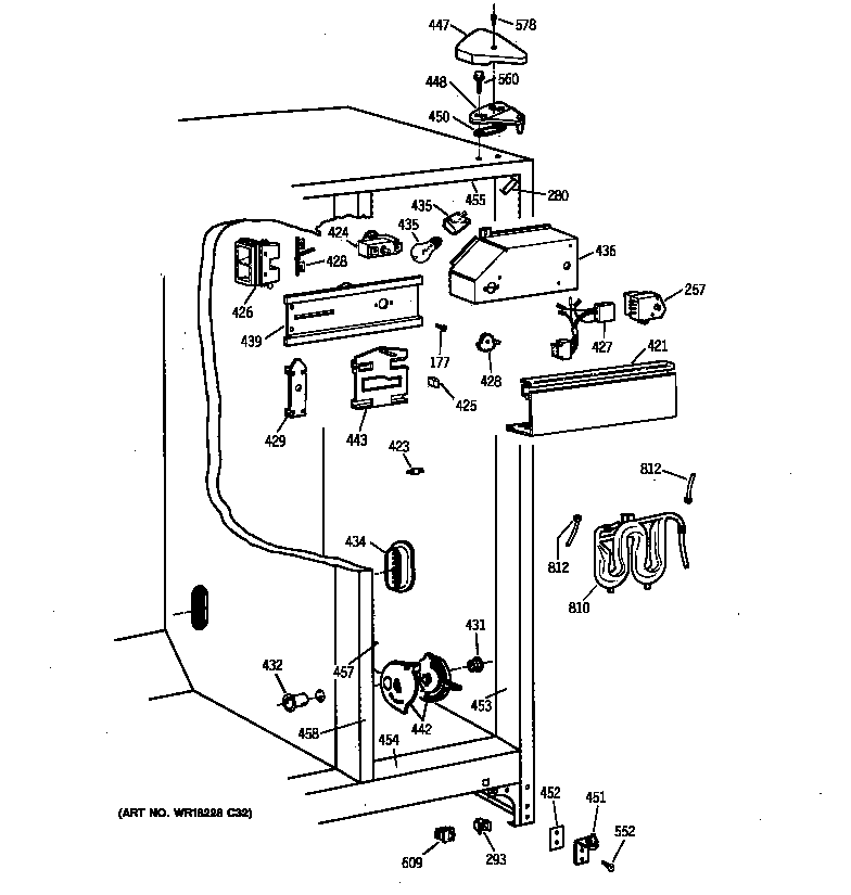 GE TFX22CRBEWW fresh food section diagram