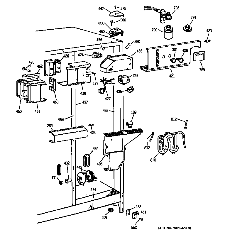 GE TFX22PPBEBB fresh food section diagram