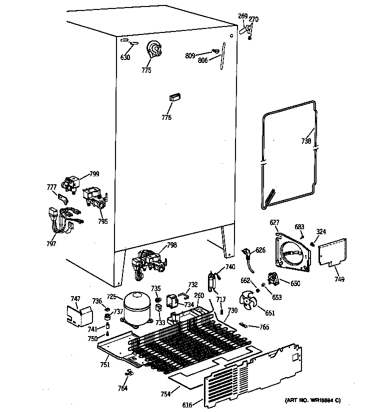 GE TFX22PPBEBB unit parts diagram