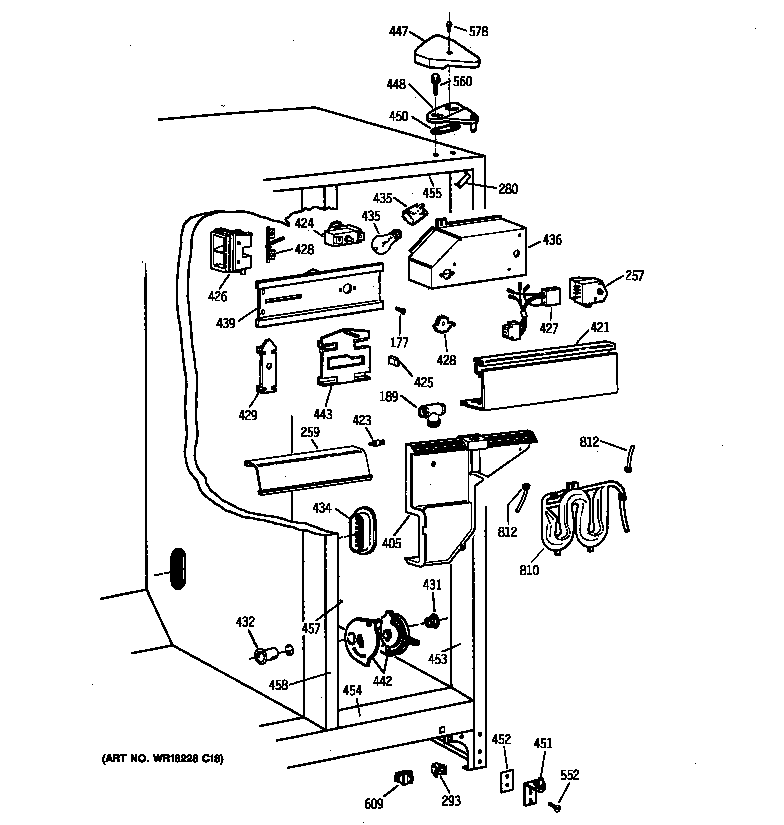 GE TFX22PRBEBB fresh food section diagram