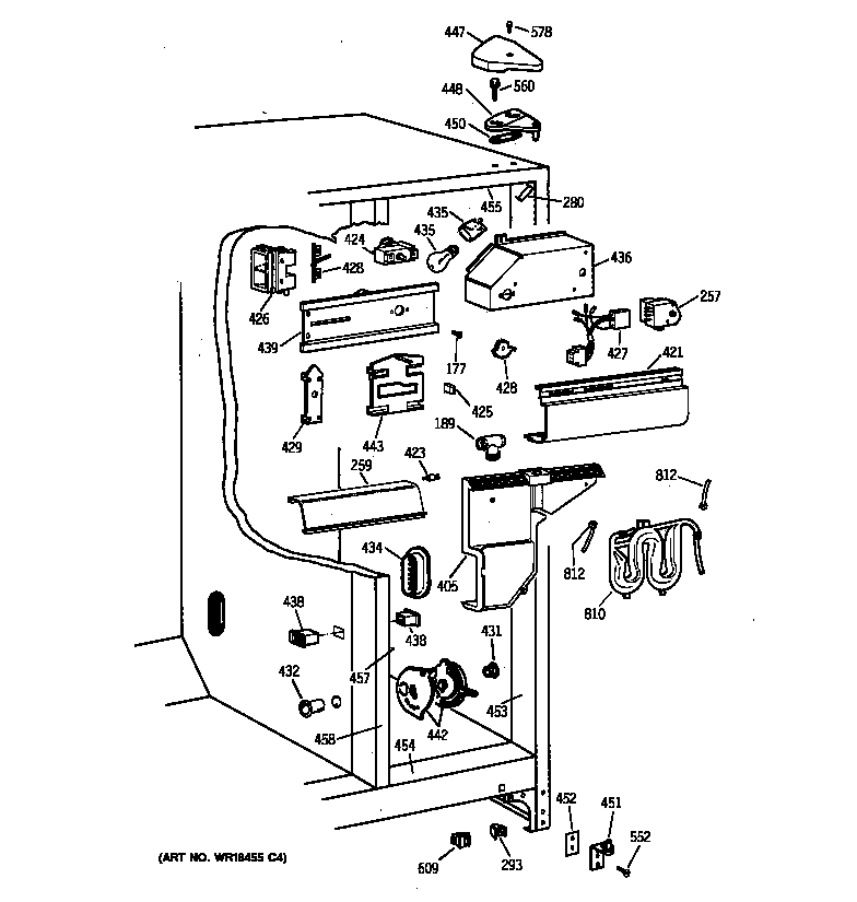 GE TFX25CRBEAA fresh food section diagram