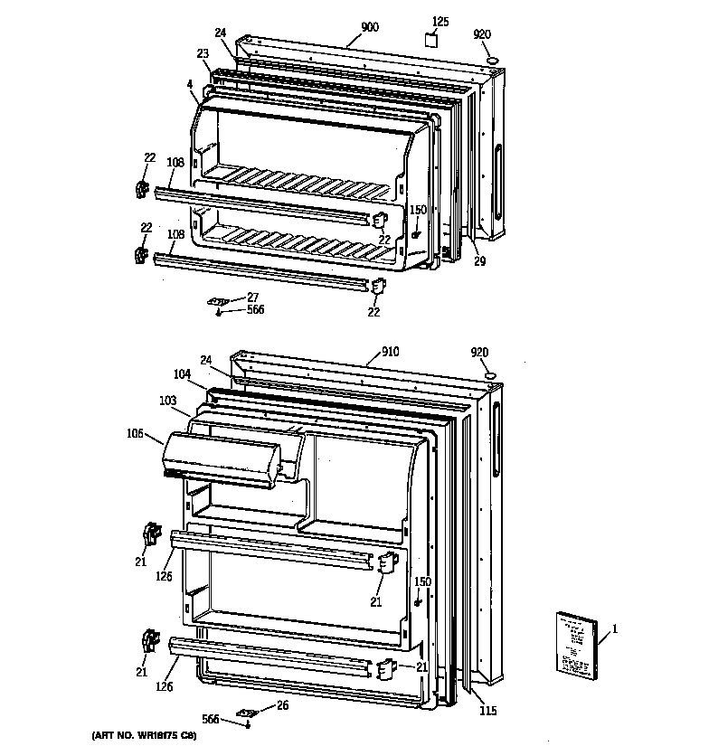 Hotpoint CTH16CYBRRWW doors diagram