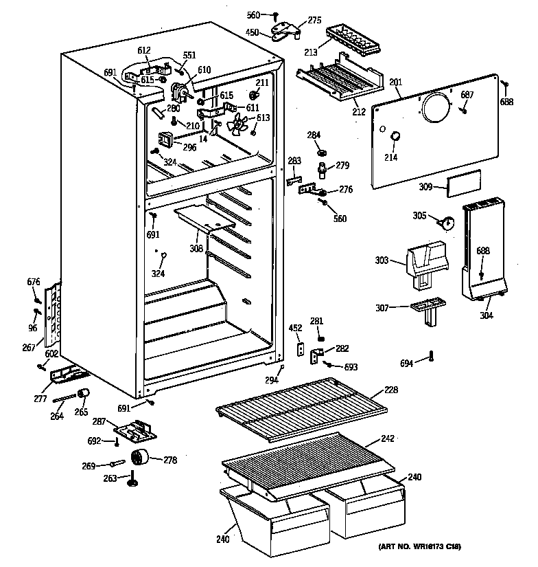 Hotpoint CTH16CYBRRWW cabinet diagram