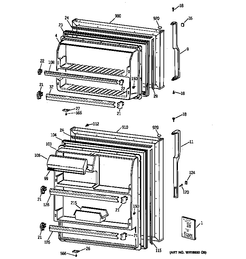 Hotpoint CTX17KABSRAA doors diagram