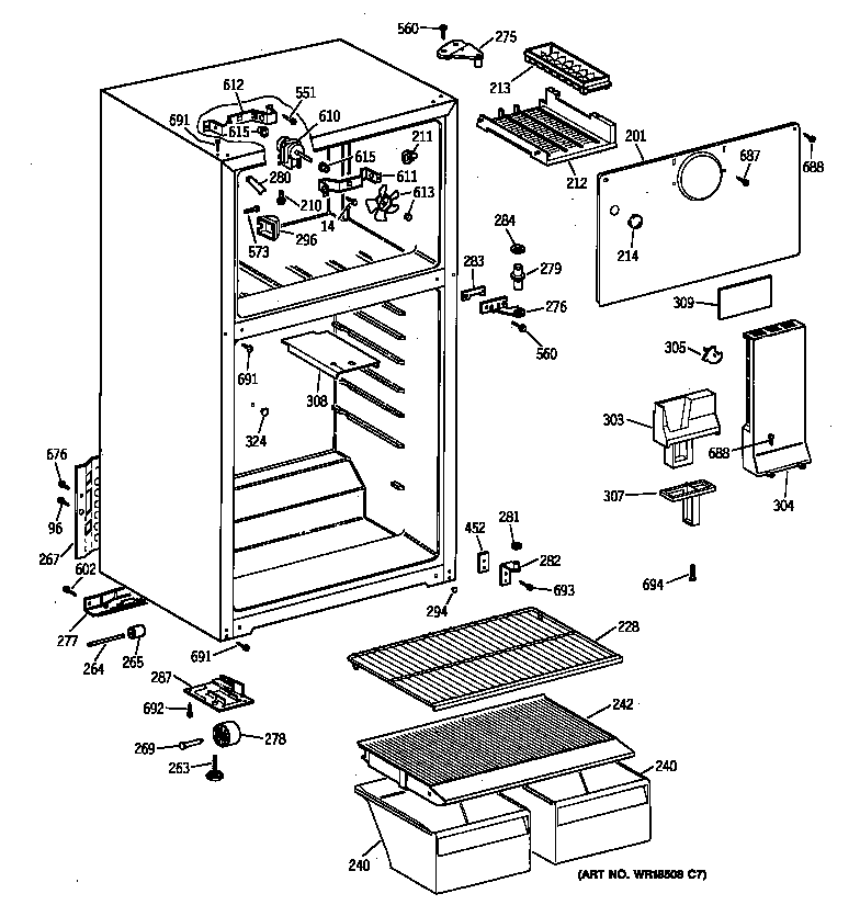 Hotpoint CTX16CABSRWW cabinet diagram