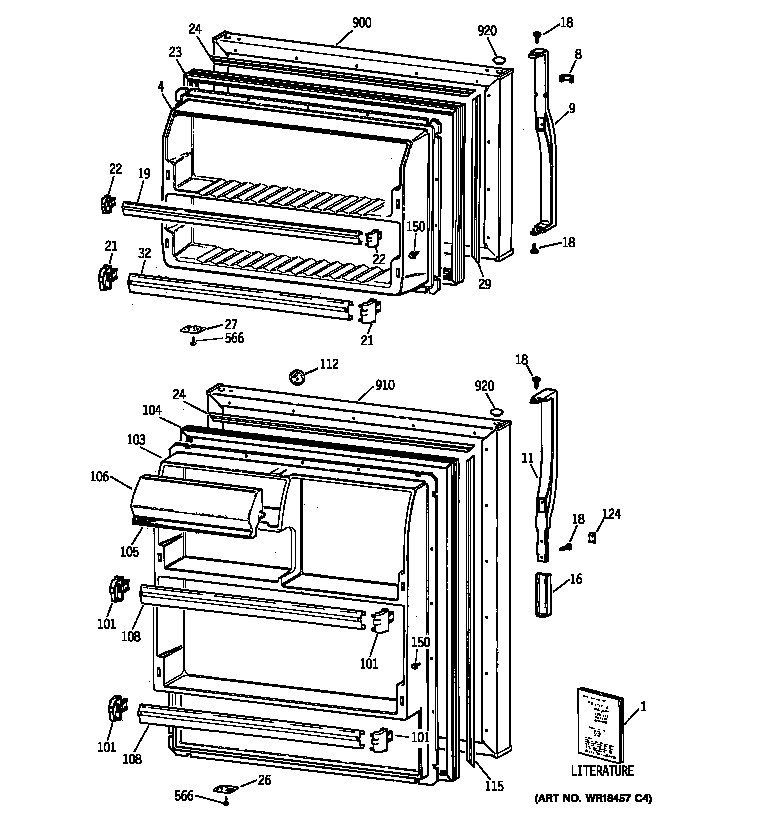 Kenmore 36368672895 doors diagram