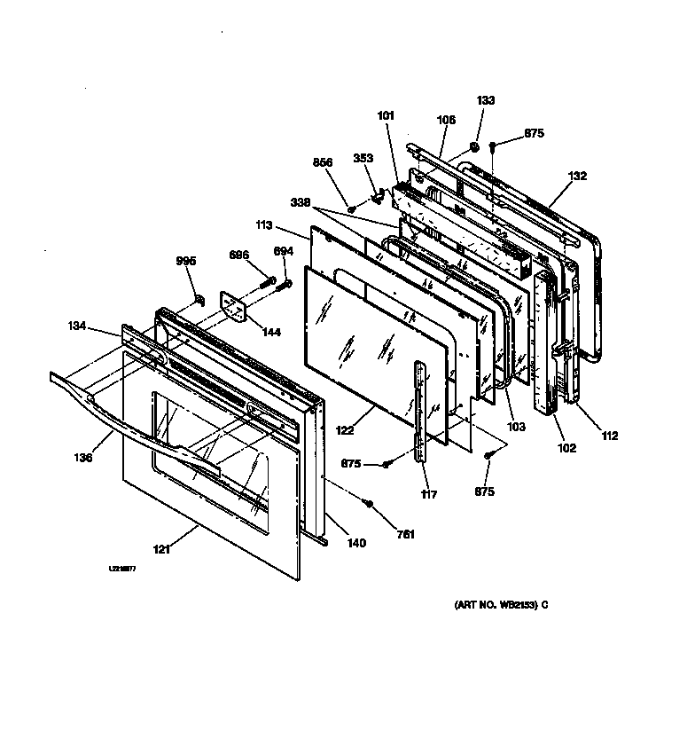 GE JK950BA2BB door diagram