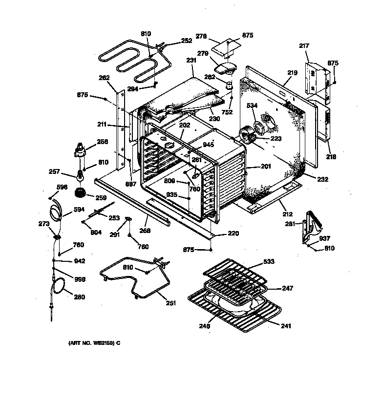 GE JCT910SY1SS body parts diagram