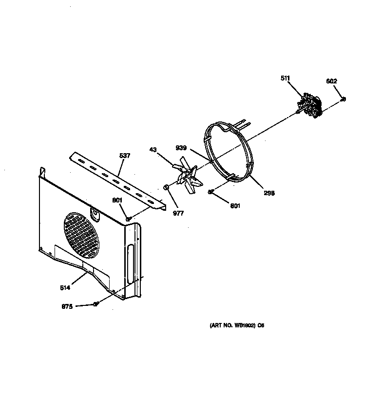GE JCT910SY1SS fan assembly diagram
