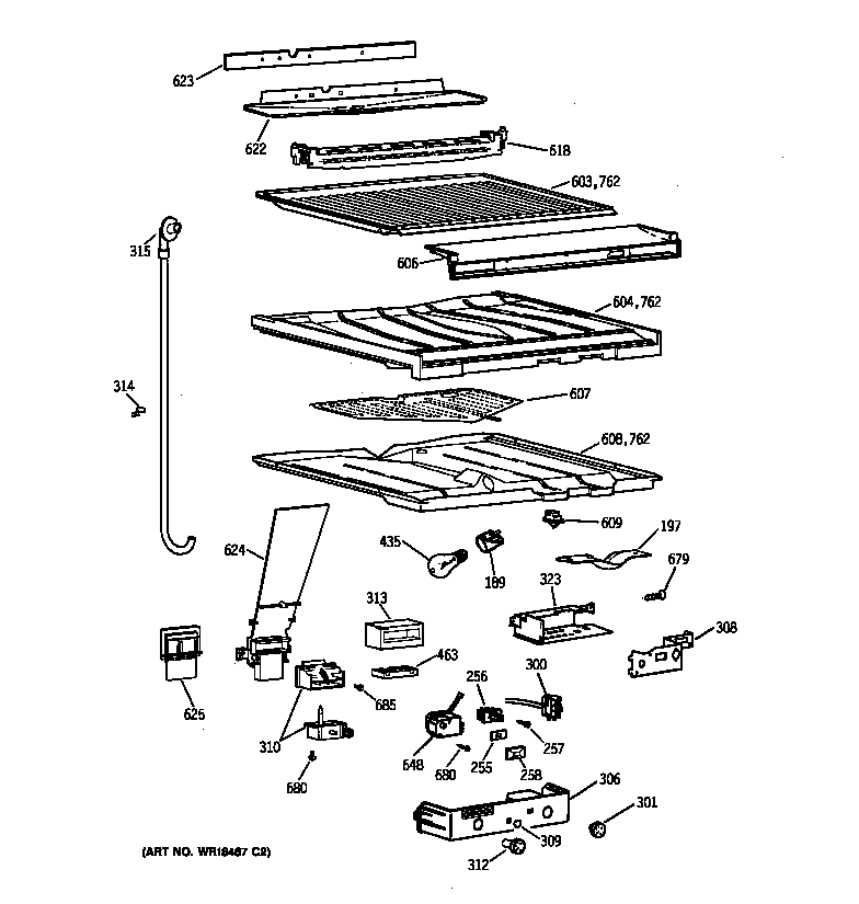 GE TBG21IABURWW compartment separator parts diagram