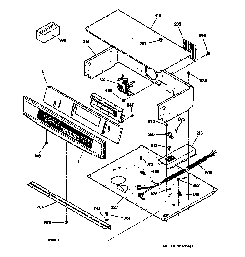 GE JT950AA1AA control panel diagram