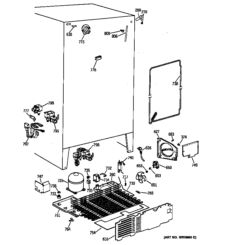 GE TFX25PPBECC unit parts diagram