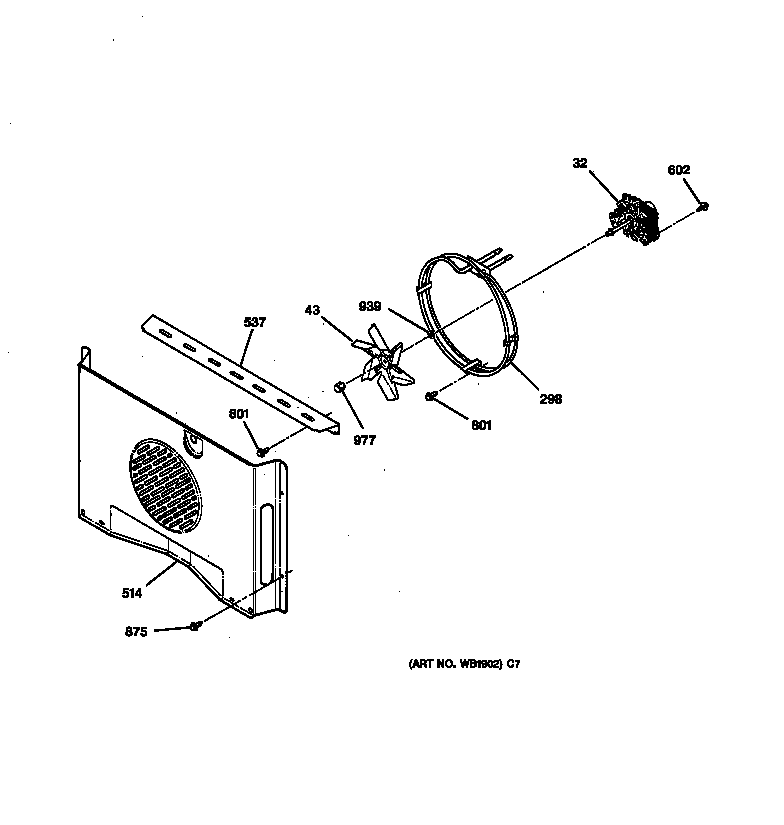 GE JT950WA2WW blower diagram