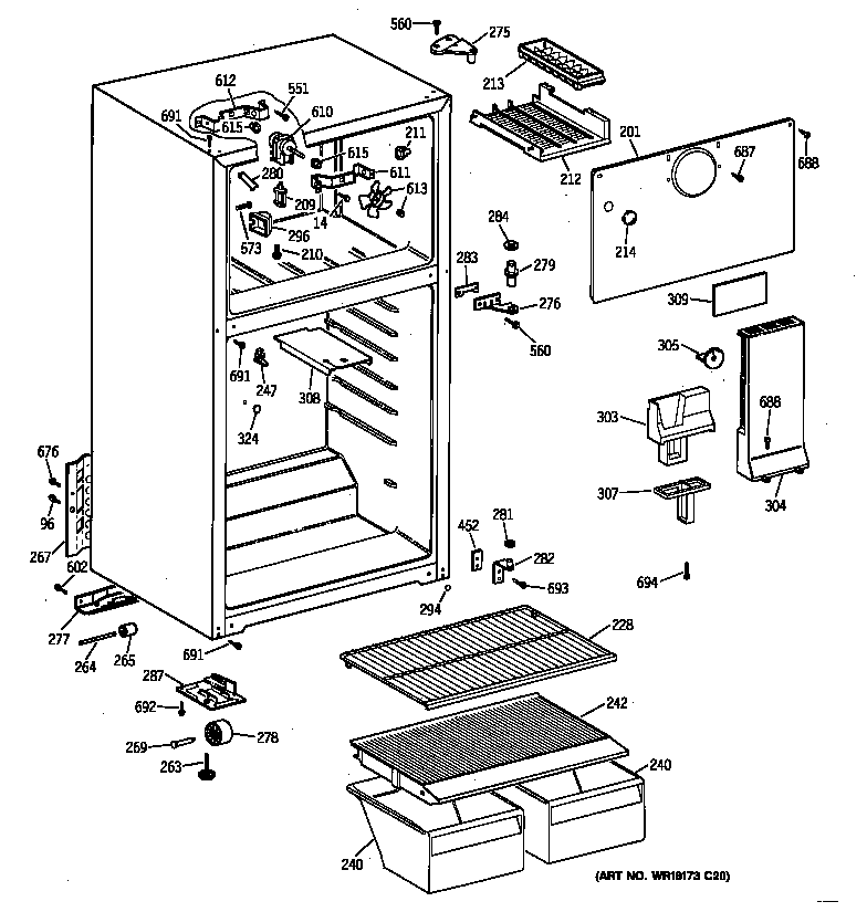 Hotpoint CTX16CABNLWW cabinet diagram