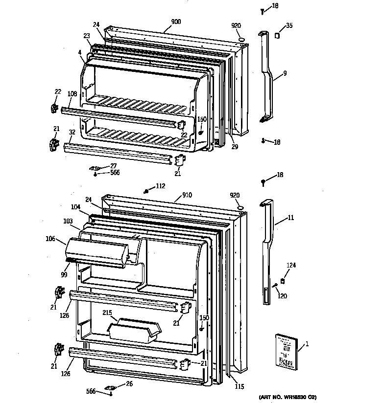 Hotpoint CTX18EACGRAA doors diagram