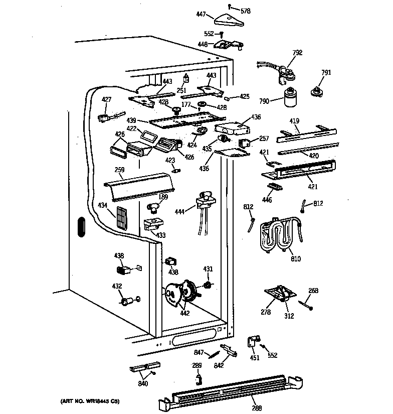 Kenmore 36358895896 fresh food section diagram