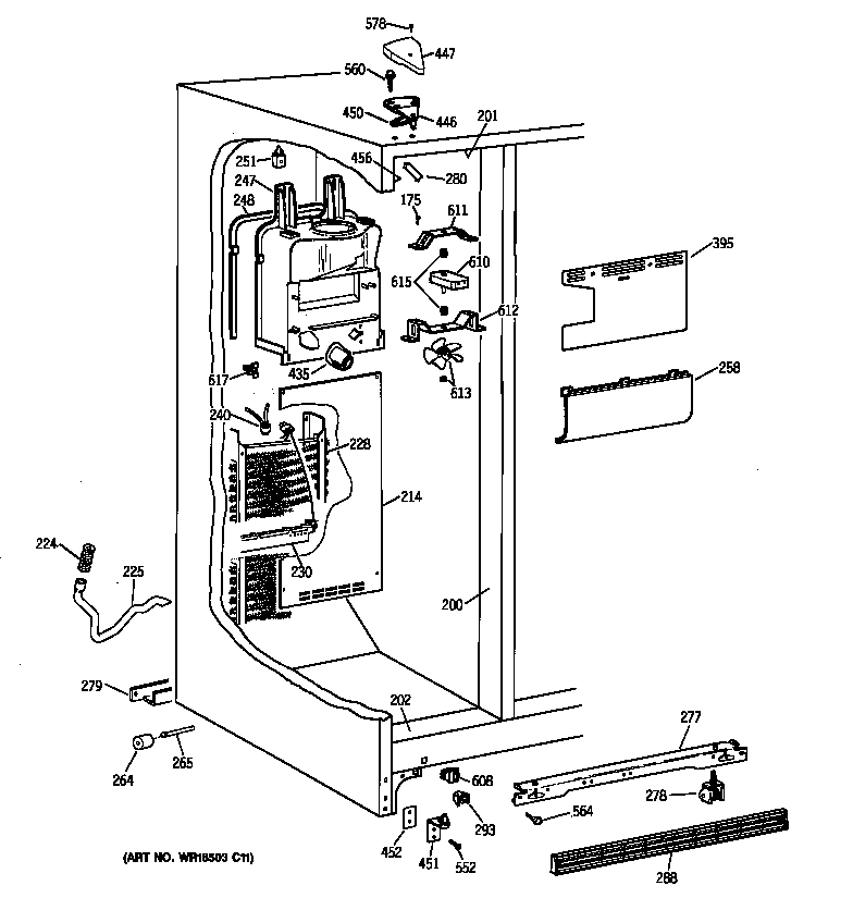 Kenmore 36358261896 freezer section diagram