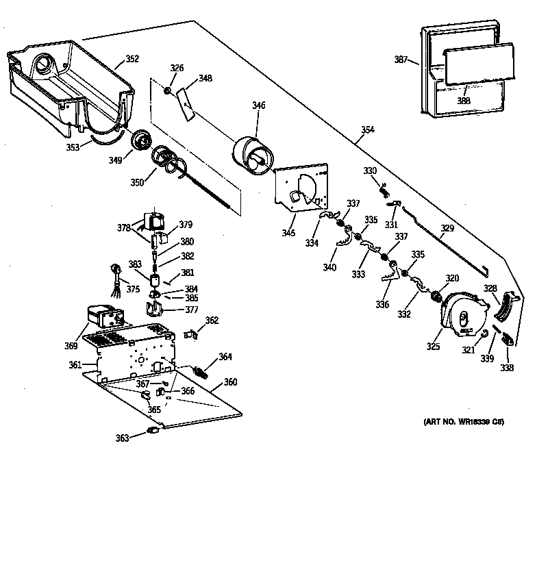 Kenmore 36358261896 ice bucket diagram