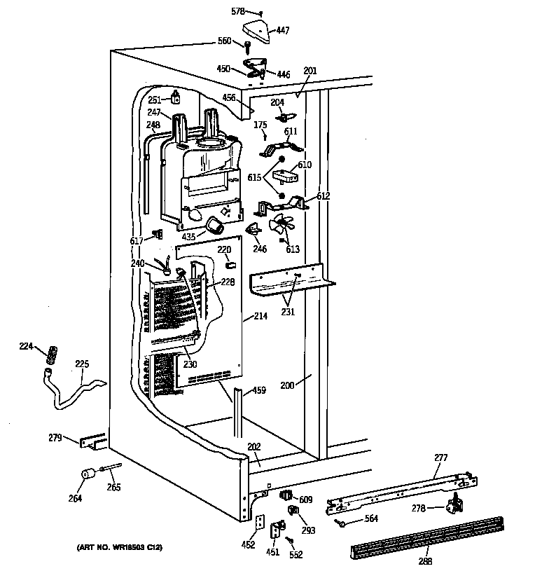 Kenmore 36348257896 freezer section diagram