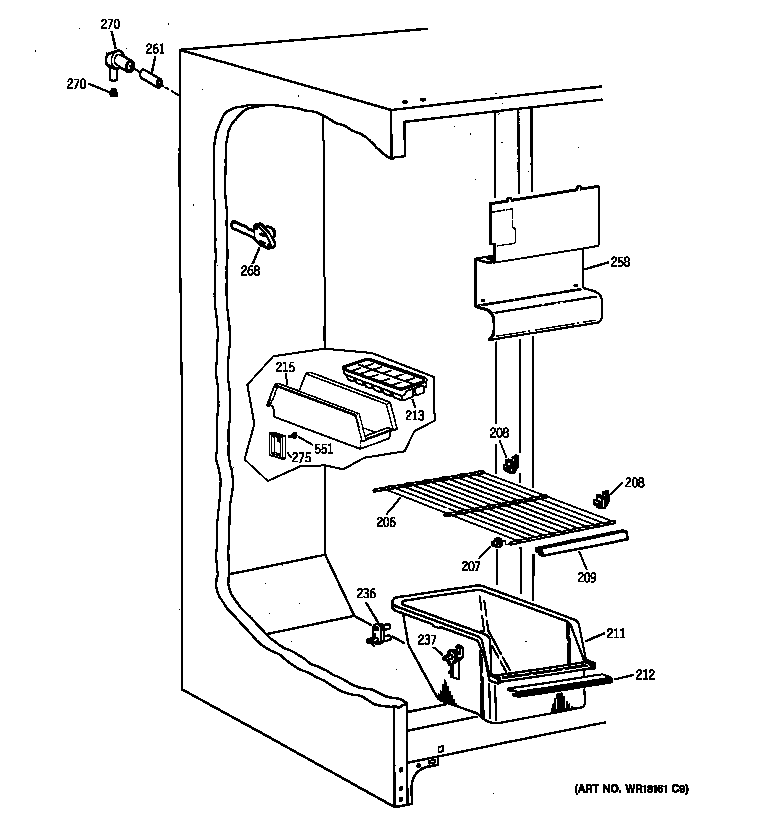 Kenmore 36348257896 freezer section diagram
