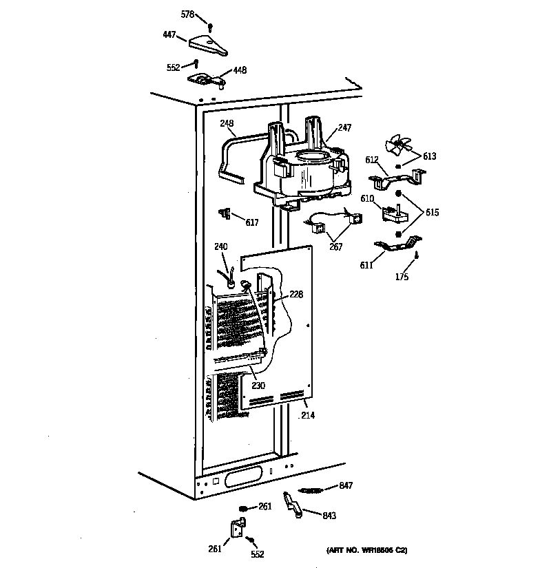 Kenmore 36358075896 freezer section diagram