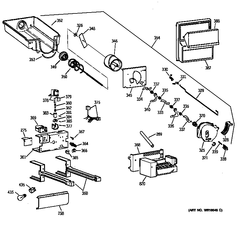 Kenmore 36358075896 ice bucket diagram