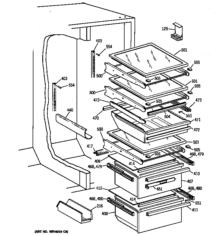 Kenmore 36358075896 fresh food section diagram
