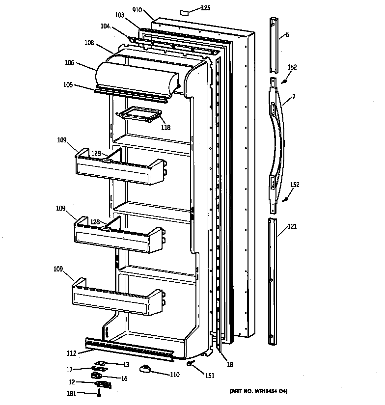 Kenmore 36358042896 fresh food door diagram