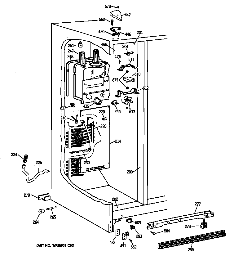 Kenmore 36358042896 freezer section diagram