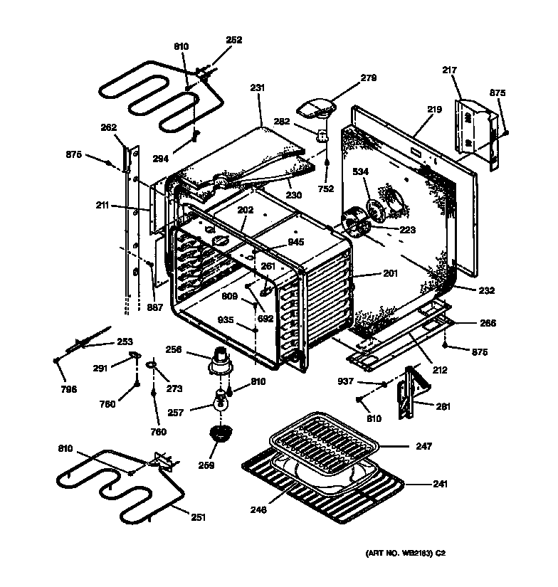 GE JTP45BA1BB upper body diagram