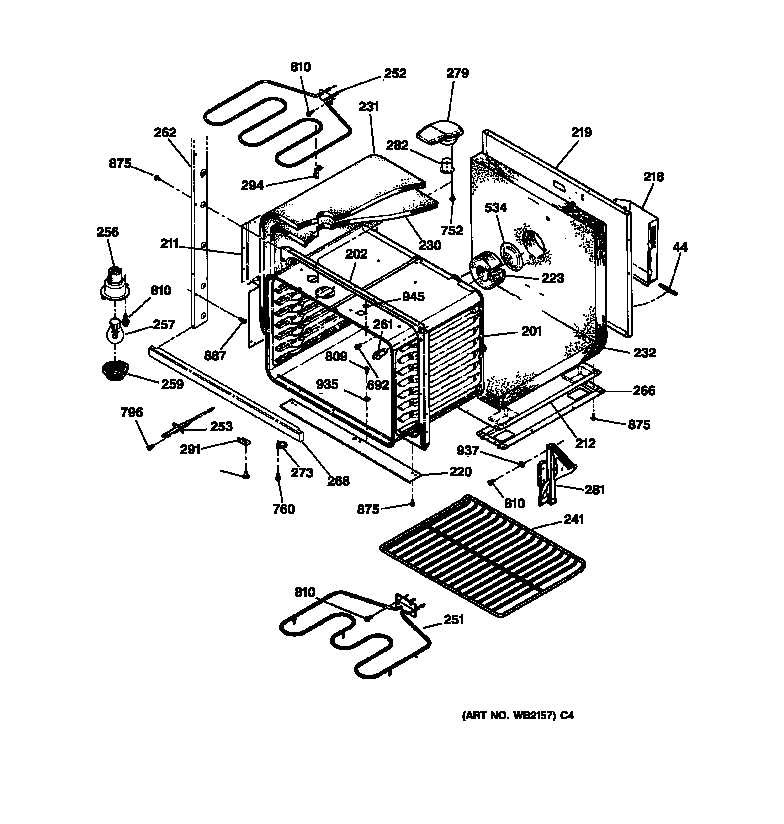 GE JTP45BA1BB lower body diagram