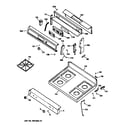 GE JGBP26BEA2WH control panel & cooktop diagram