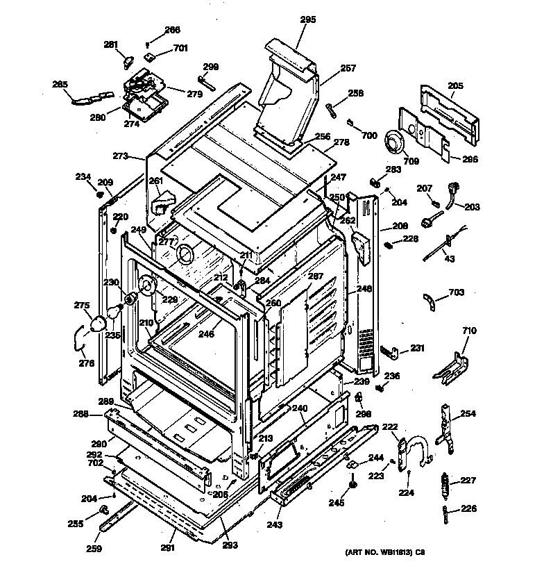 GE JGBP26BEA2WH body parts diagram