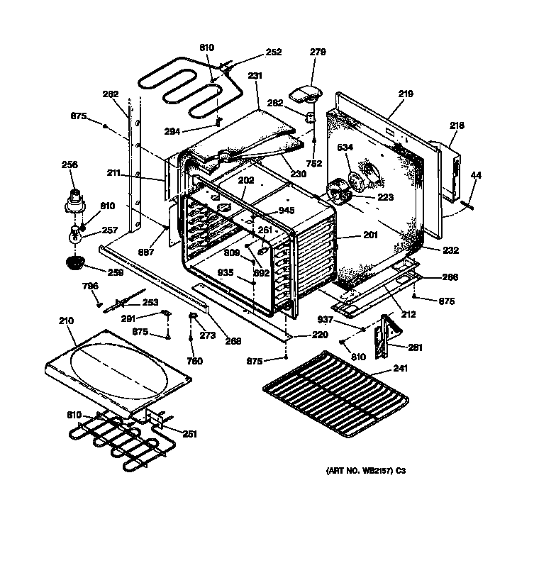 GE JTP56BA1BB lower body diagram