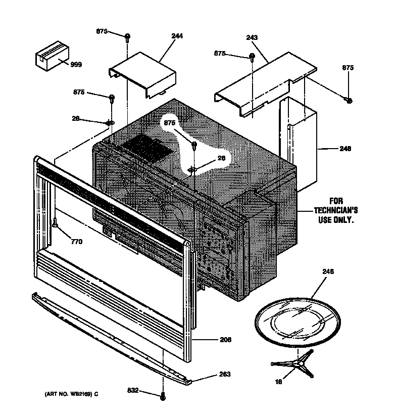 GE JTP95BA1BB microwave inclosure diagram