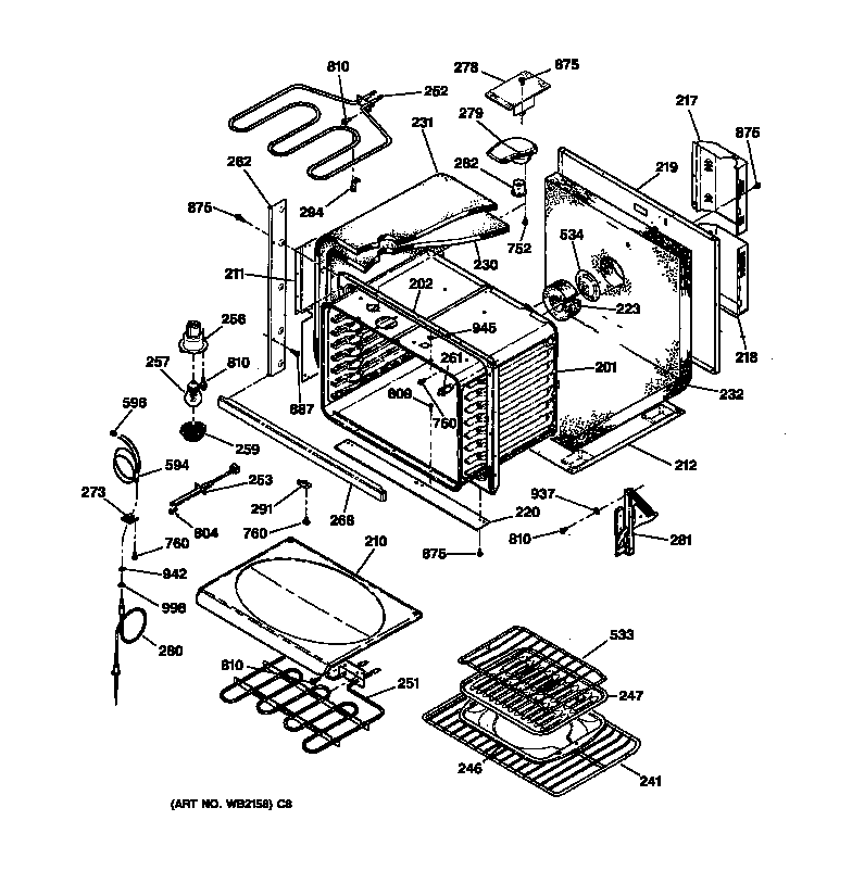 GE JTP18WA1WW body diagram