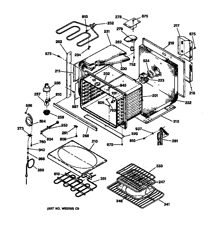 GE JCTP18BA1BB body parts diagram
