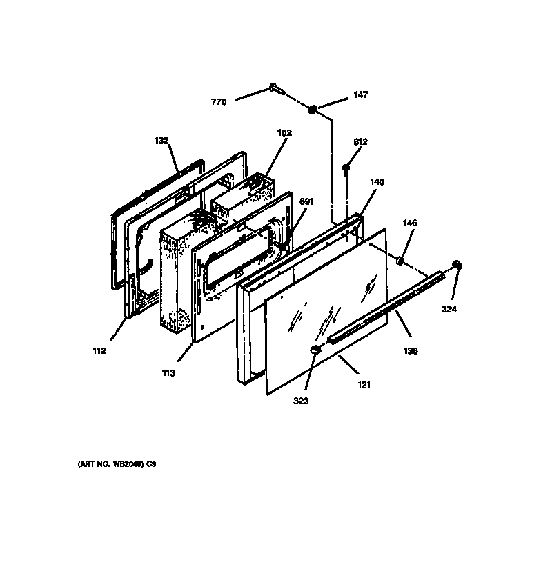 Hotpoint RB755GT5AD door diagram
