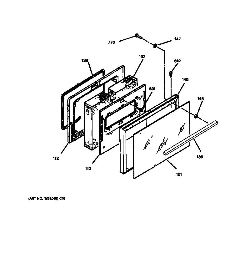 GE LEB316GT5AD door diagram