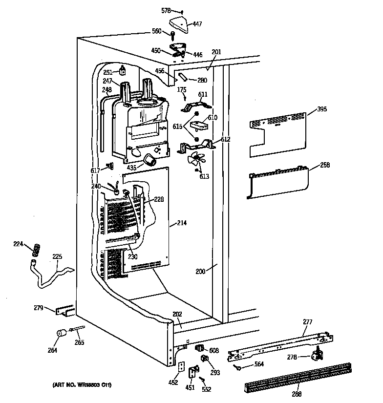 Kenmore 36358272896 freezer section diagram