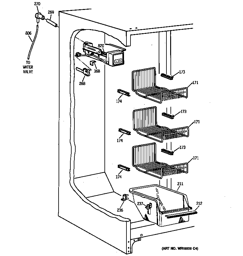 Kenmore 36358272896 freezer section diagram