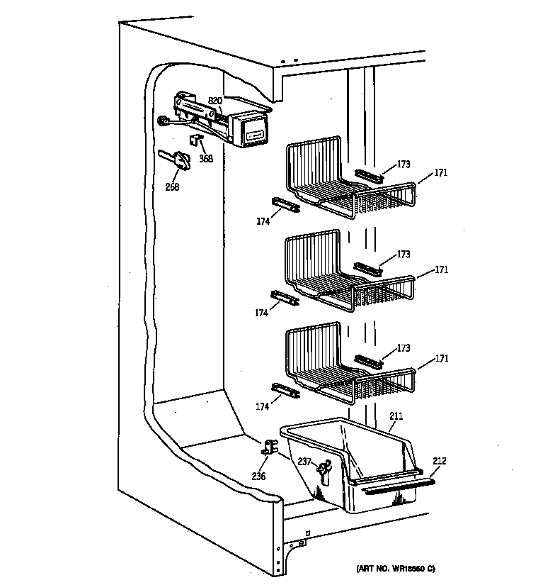 Kenmore 36359572996 freezer section diagram