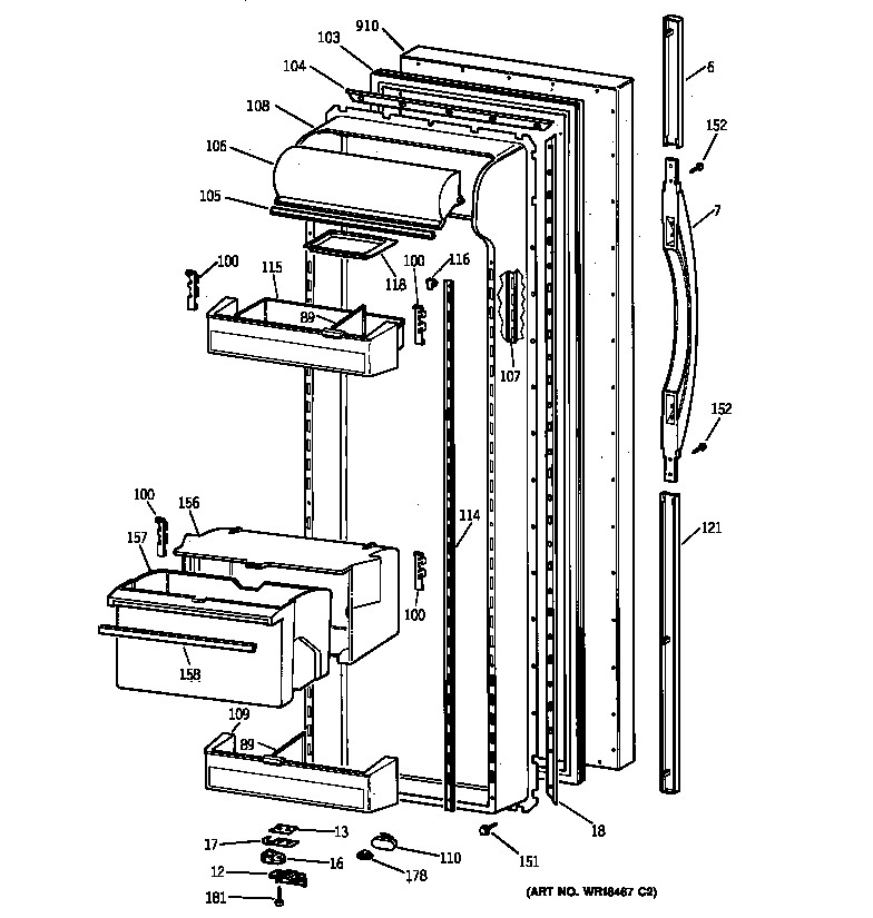 Kenmore 36358777896 fresh food door diagram