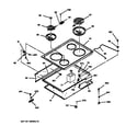 GE JDP36BW2AD cooktop diagram