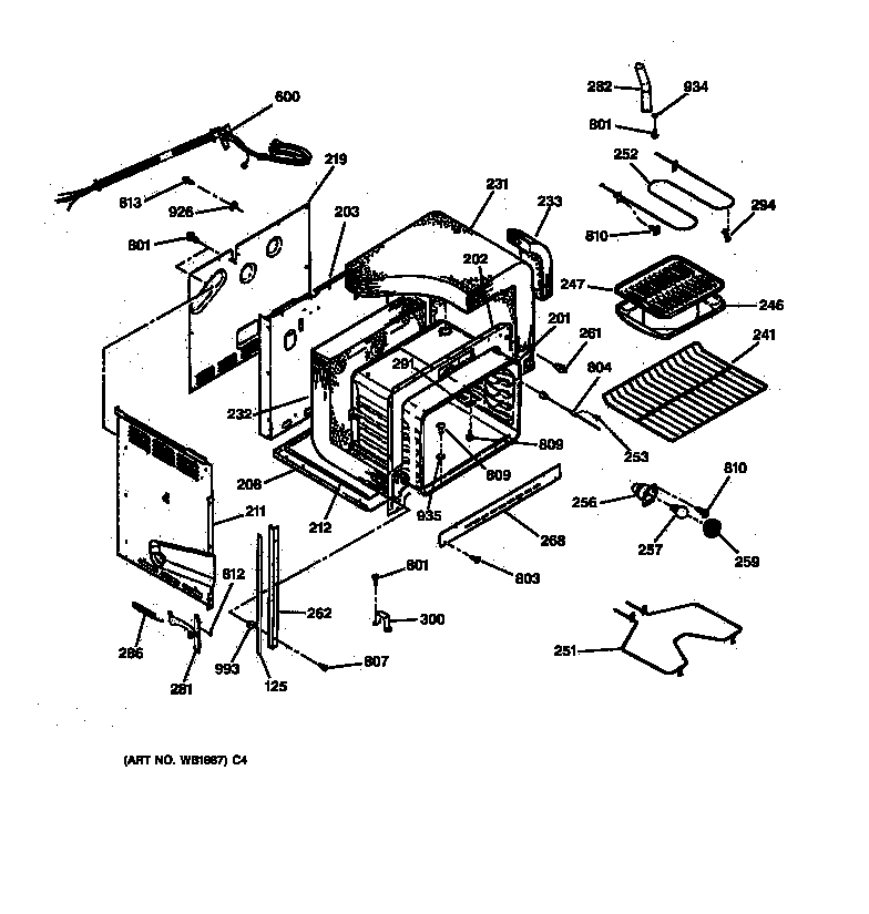 GE JDP36BW2WH body parts diagram