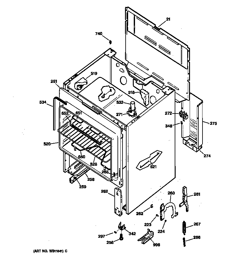 GE JBS02BB1 body parts diagram
