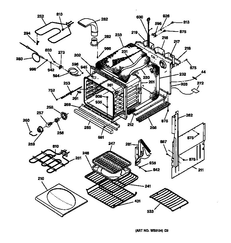 GE JCKP18WA1WW body parts diagram